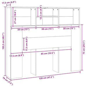 Κεφαλάρι Με Αποθηκευτικό Χώρο 120x19x103,5 εκ. Επεξ. Ξύλο - Pakobazaar