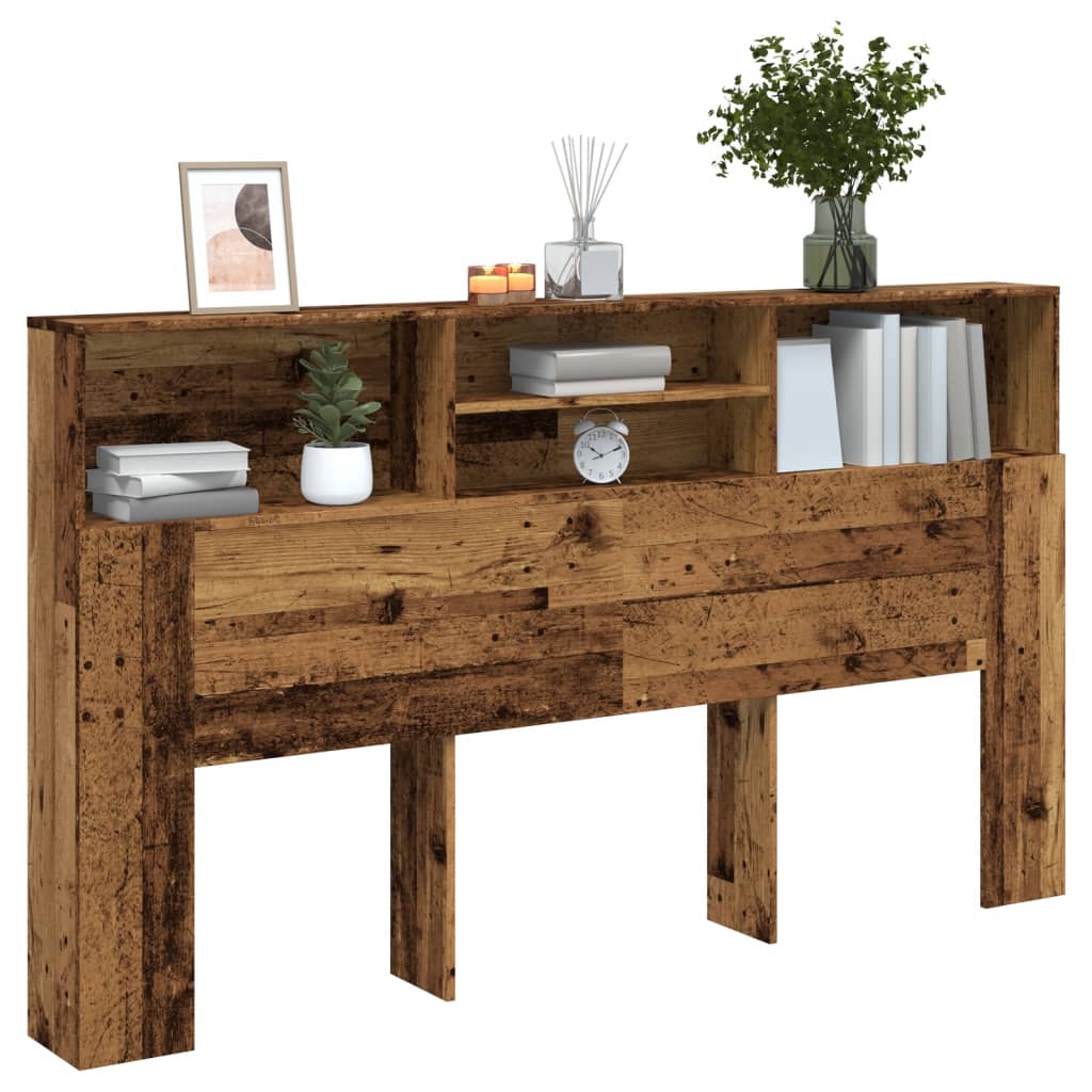 Ντουλάπι κεφαλάρι Παλιό ξύλο 180x19x103,5 cm Ξύλο μηχανής