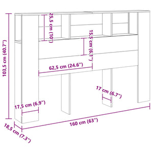 Κεφαλάρι Ντουλάπι από Τεχνητό Δρυς 160x18,5x103,5 εκ. από Τεχνητό Ξύλο - Pakobazaar