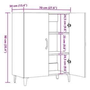 Ντουλάπι Παλαιό Ξύλο 70 x 34 x 90 εκ. από Επεξεργασμένο Ξύλο - Pakobazaar