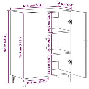 Μπουφές Αρτισιανή Δρυς 70x34x90 εκ. από Επεξεργασμένο Ξύλο - Pakobazaar