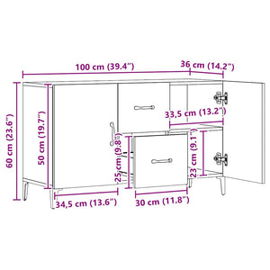 Σκευοθήκη Δρυς τεχνίτης 100x36x60 cm Κατασκευασμένο ξύλο