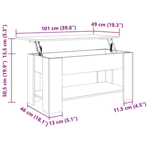 Τραπεζάκι σαλονιού Παλιό ξύλο 101x49x52 cm Κατασκευασμένο ξύλο - Pakobazaar