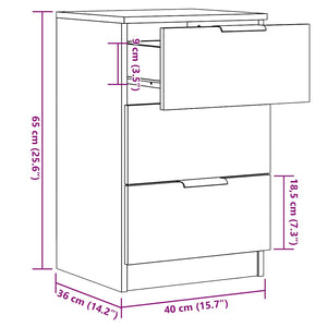 Κομοδίνο Όψη Παλαιού Ξύλου 40x36x65 εκ. από Επεξ. Ξύλο