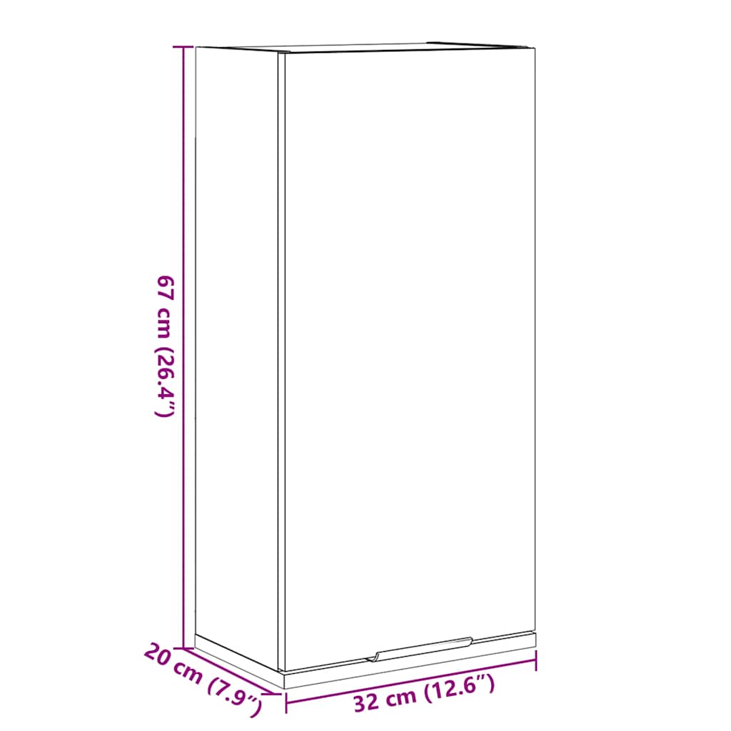Ντουλάπι Μπάνιου Επιτοίχιο Παλαιό Ξύλο 32 x 20 x 67 εκ. - Pakobazaar