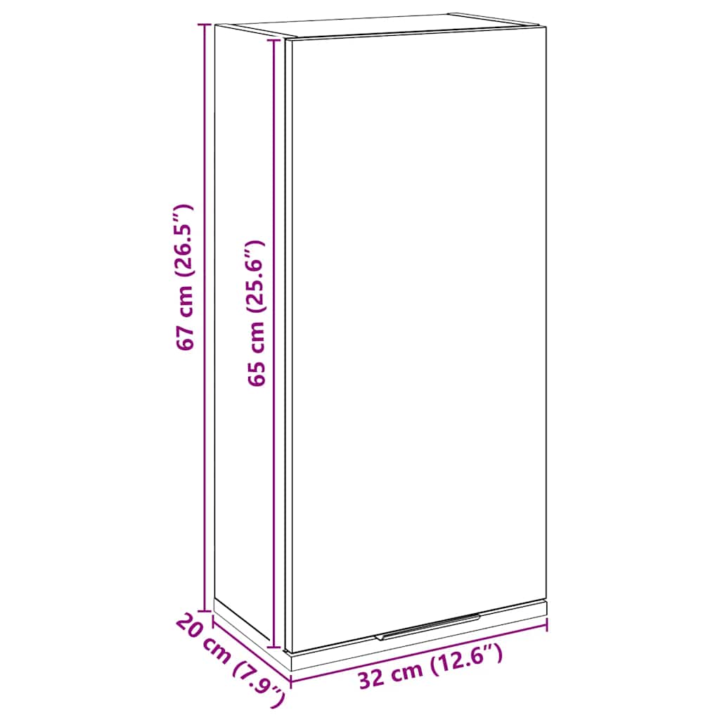 Ντουλάπι Μπάνιου Επιτοίχιο Artisan Δρυς 32 x 20 x 67 εκ.