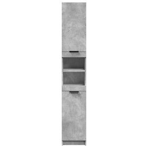 Ντουλάπι Μπάνιου Γκρι Σκυροδέματος 32x34x188,5 εκ. Επεξ. Ξύλο - Pakobazaar