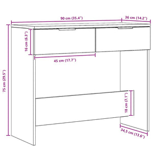 Τραπέζι κονσόλας Artisan Oak 90x36x75 cm Κατασκευασμένο ξύλο