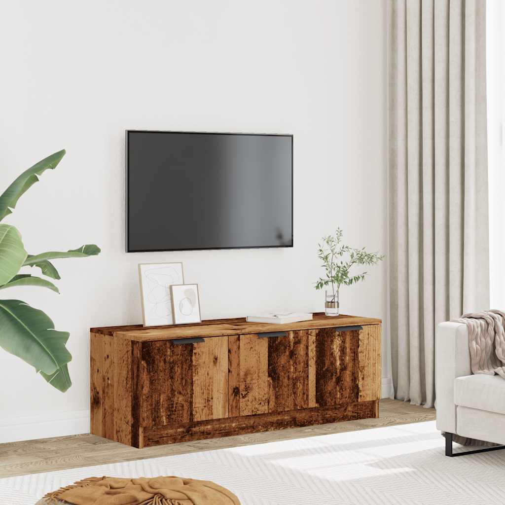 Έπιπλο Τηλεόρασης Όψη Παλαιού Ξύλου 102x35x36,5 εκ. Επεξ. Ξύλο - Pakobazaar
