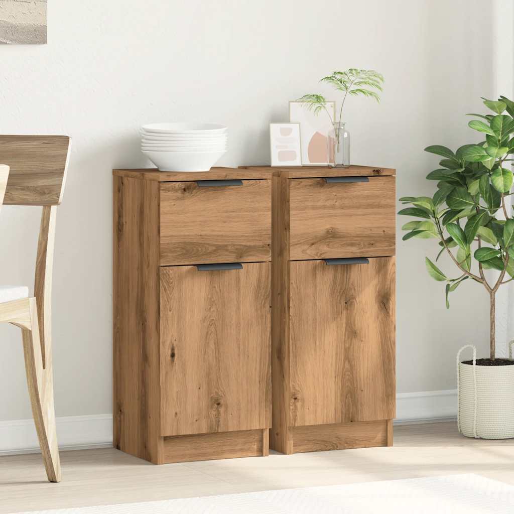 Sideboards 2 τεμάχια Artisan Oak 30x30x70cm Κατασκευασμένο ξύλο - Pakobazaar