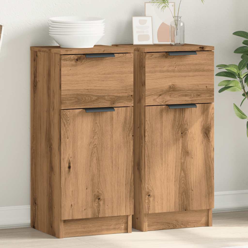 Sideboards 2 τεμάχια Artisan Oak 30x30x70cm Κατασκευασμένο ξύλο - Pakobazaar