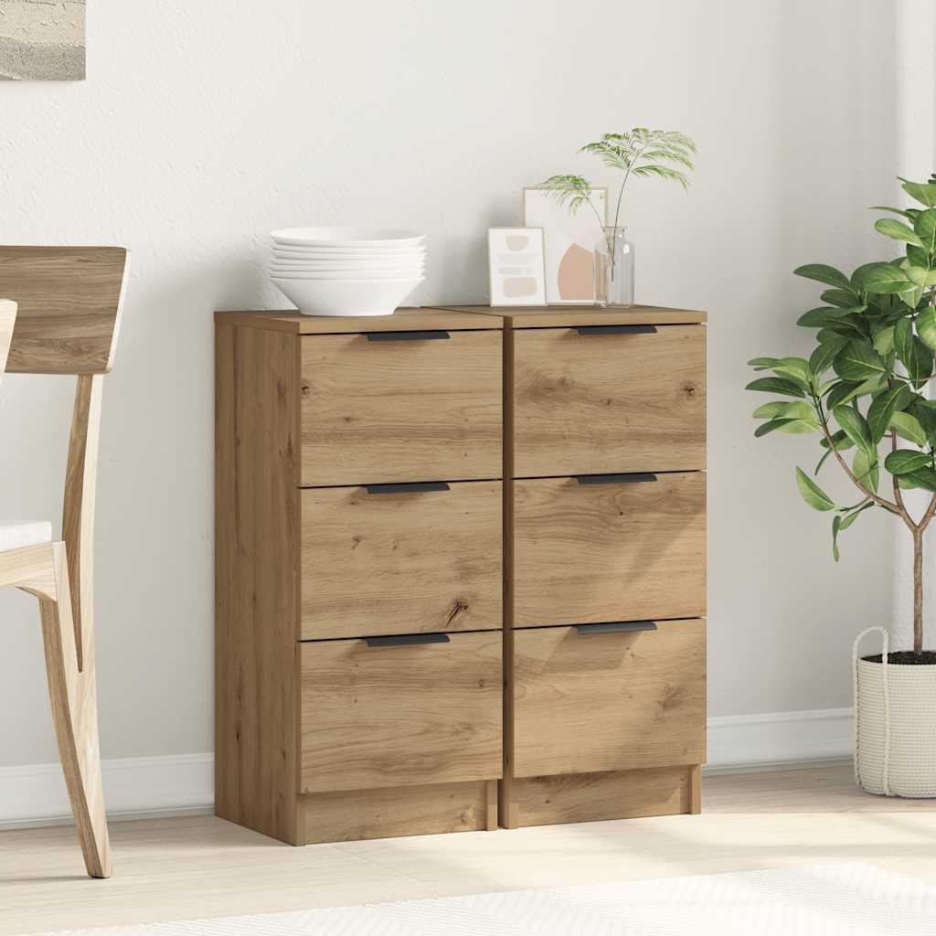 Sideboards 2 τεμάχια Artisan Oak 30x30x70cm Κατασκευασμένο ξύλο - Pakobazaar