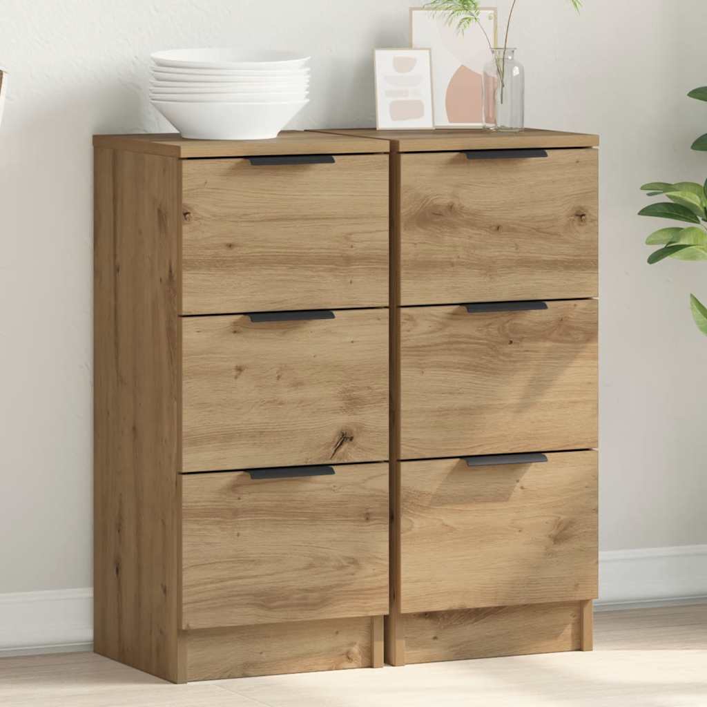 Sideboards 2 τεμάχια Artisan Oak 30x30x70cm Κατασκευασμένο ξύλο - Pakobazaar