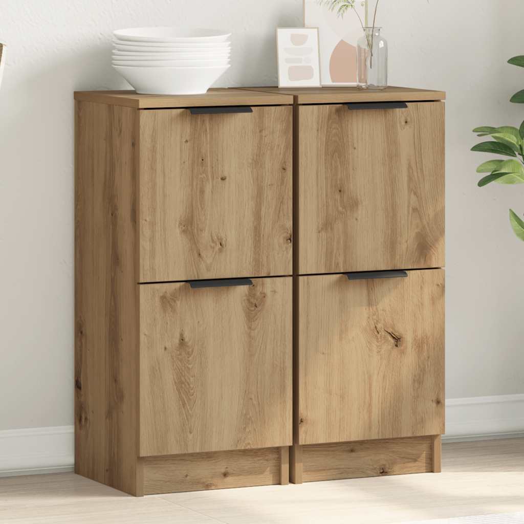 Sideboards 2 τεμάχια Artisan Oak 30x30x70cm Κατασκευασμένο ξύλο - Pakobazaar