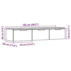 ντουλάπι τοίχου  Παλιό ξύλο 102x30x20 cm Κατασκευασμένο ξύλο - Pakobazaar