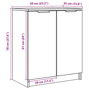 Παπουτσοθήκη Όψη Παλαιού Ξύλου 59x35x70 εκ. Επεξ. Ξύλο - Pakobazaar