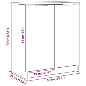 Παπουτσοθήκη Αρτισιανή Δρυς 59x35x70 εκ. Επεξ. Ξύλο - Pakobazaar