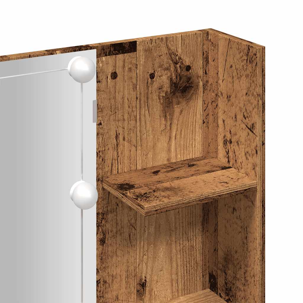 Μπουντουάρ με LED Όψη Παλαιού Ξύλου 60 x 40 x 140 εκ. - Pakobazaar