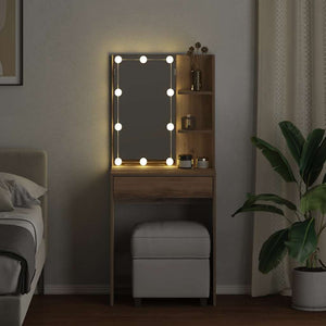 Μπουντουάρ με LED Αρτισιανή Δρυς 60x40x140 εκ. - Pakobazaar
