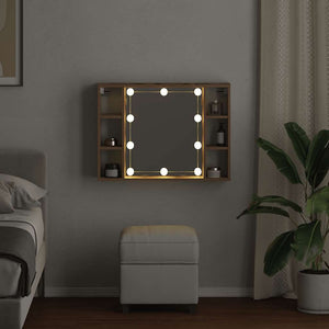Έπιπλο Καθρέπτη με LED Αρτισιανή Δρυς 76x15x55 εκ. Επεξ. Ξύλο - Pakobazaar