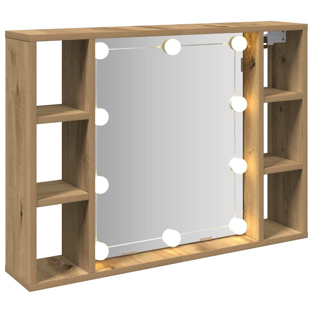 Έπιπλο Καθρέπτη με LED Αρτισιανή Δρυς 76x15x55 εκ. Επεξ. Ξύλο - Pakobazaar