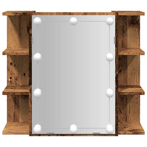 Ντουλάπι καθρέφτη με LED Παλιό ξύλο 70x16,5x60 cm - Pakobazaar