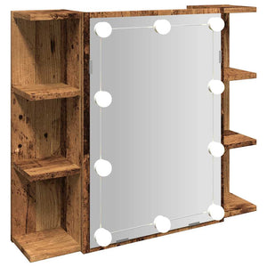 Ντουλάπι καθρέφτη με LED Παλιό ξύλο 70x16,5x60 cm - Pakobazaar