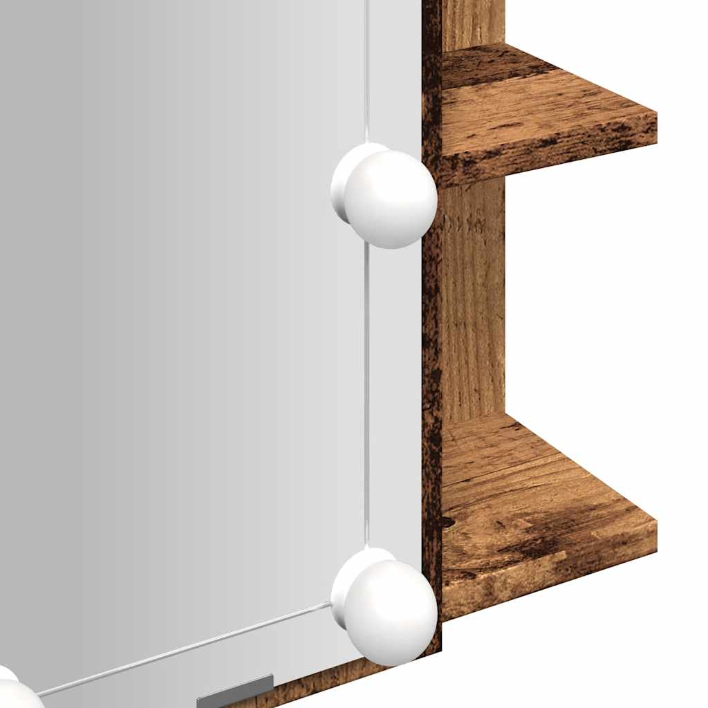 Ντουλάπι καθρέφτη με LED Παλιό ξύλο 70x16,5x60 cm - Pakobazaar