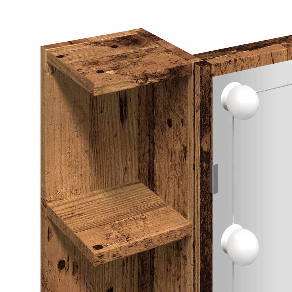 Ντουλάπι καθρέφτη με LED Παλιό ξύλο 70x16,5x60 cm - Pakobazaar