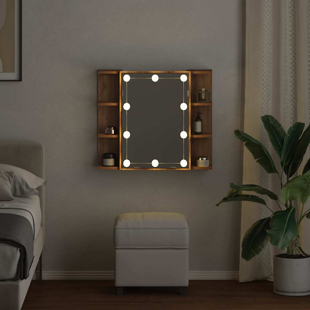 Ντουλάπι καθρέφτη με LED Artisan Oak 70x16,5x60 cm - Pakobazaar