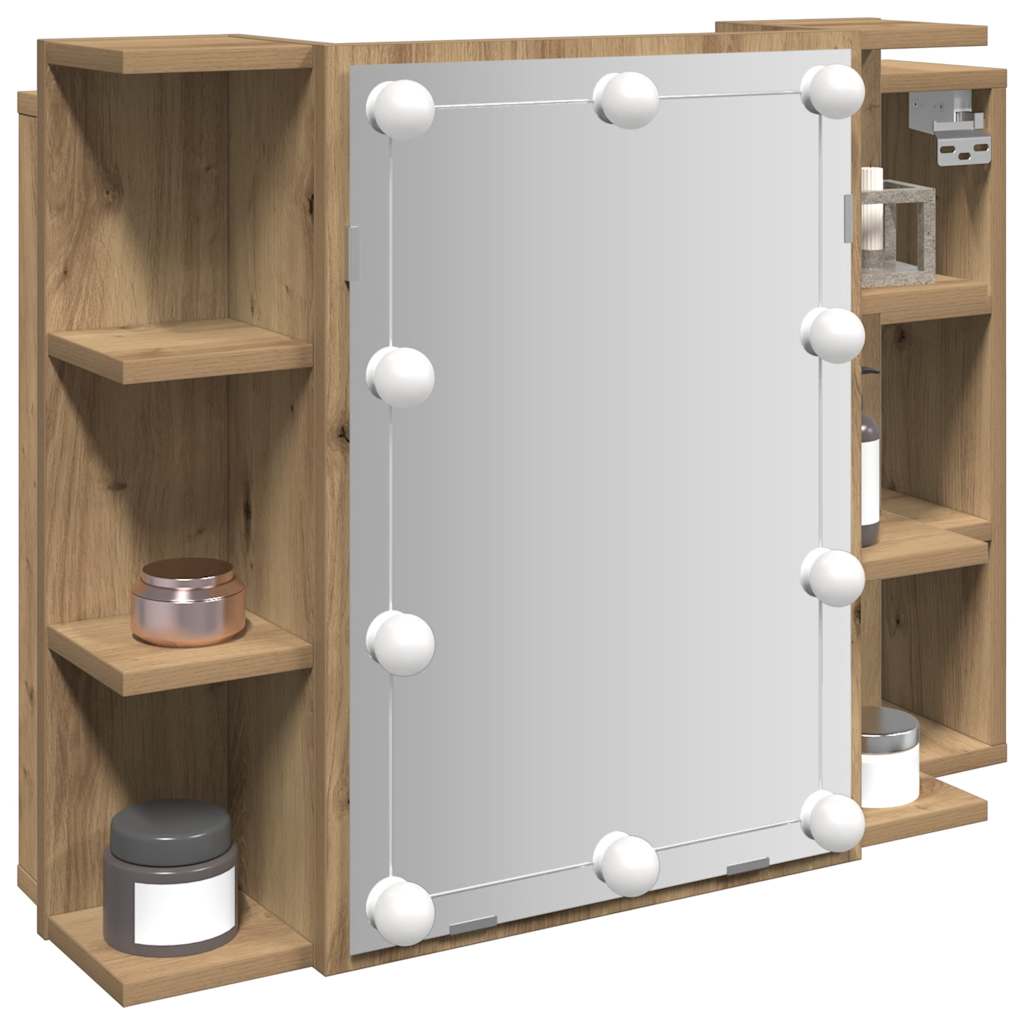 Ντουλάπι καθρέφτη με LED Artisan Oak 70x16,5x60 cm - Pakobazaar