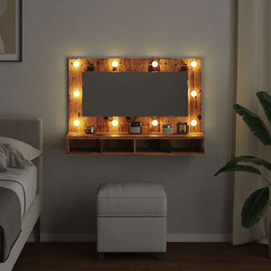 Ντουλάπι καθρέφτη με LED Παλιό ξύλο 90x31,5x62 cm - Pakobazaar