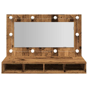 Ντουλάπι καθρέφτη με LED Παλιό ξύλο 90x31,5x62 cm - Pakobazaar