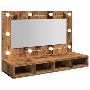 Ντουλάπι καθρέφτη με LED Παλιό ξύλο 90x31,5x62 cm - Pakobazaar