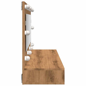 Ντουλάπι με Καθρέφτη και LED σε Χρώμα Δρυός Artisan 90x31,5x62 εκ. - Pakobazaar