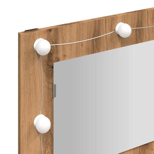 Ντουλάπι με Καθρέφτη και LED σε Χρώμα Δρυός Artisan 90x31,5x62 εκ. - Pakobazaar
