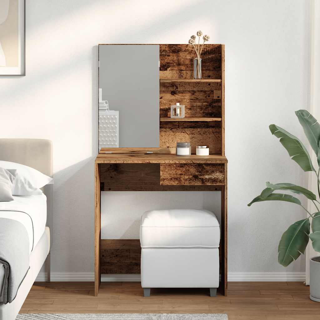 Κομοδίνο με καθρέφτη Παλιό ξύλο 74,5x40x141 cm - Pakobazaar