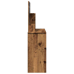 Κομοδίνο με καθρέφτη Παλιό ξύλο 86,5x35x136 cm