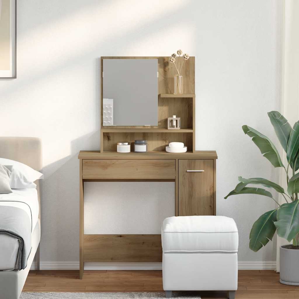 Κομοδίνο με καθρέφτη Artisan Oak 86,5x35x136 cm - Pakobazaar