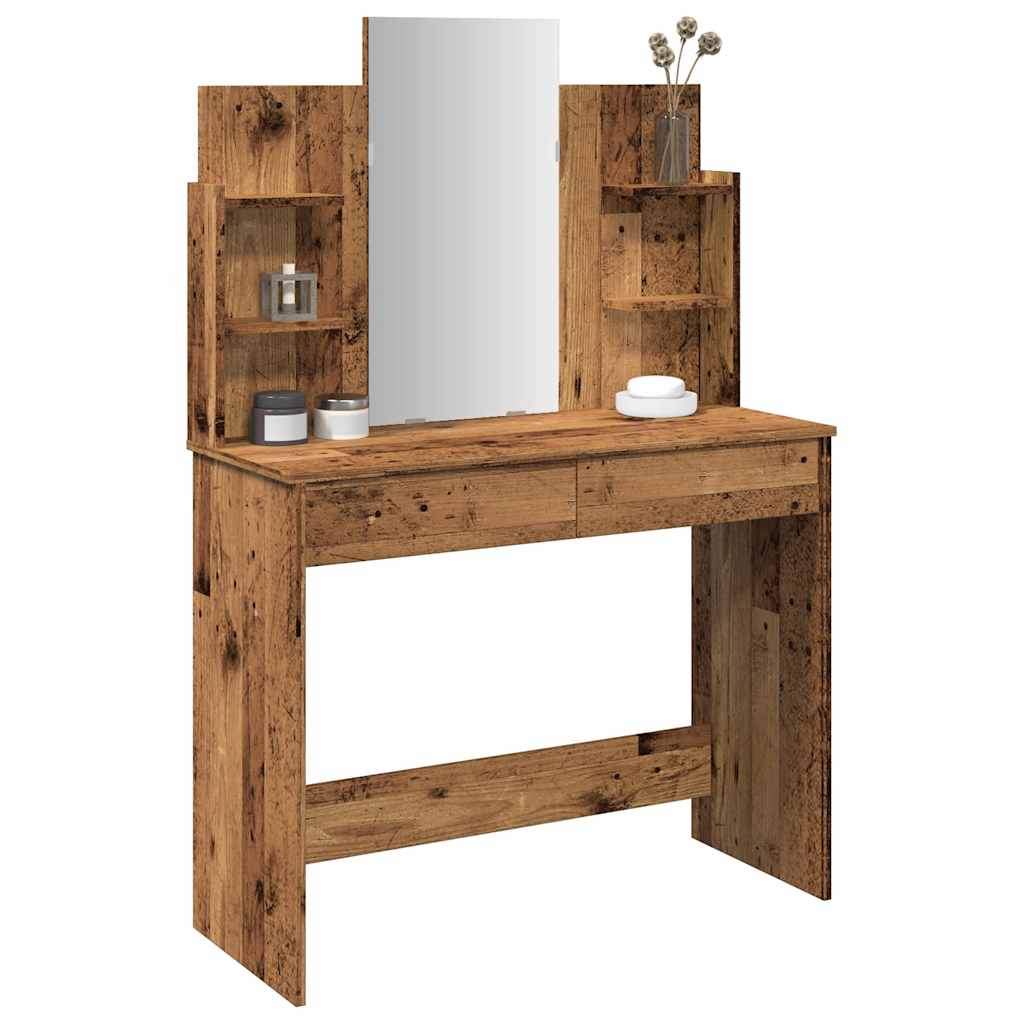 Κομοδίνο με καθρέφτη Παλιό ξύλο 96x39x142 cm - Pakobazaar
