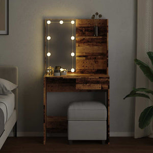 Κομοδίνο με LED Παλιό ξύλο 74,5x40x141 cm - Pakobazaar