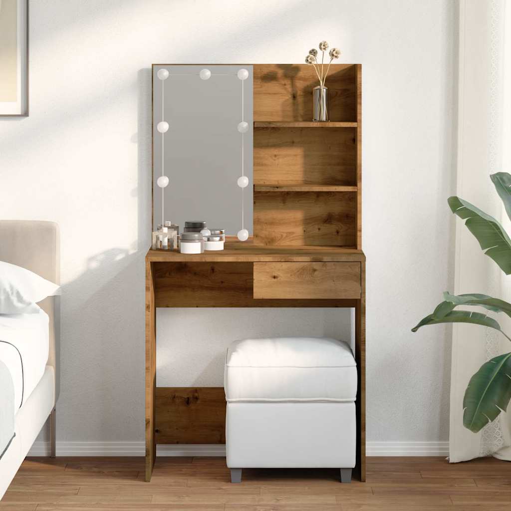 Κομοδίνο με LED Artisan Oak 74,5x40x141 cm - Pakobazaar