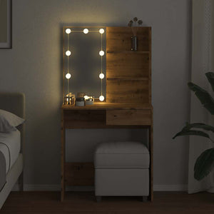Κομοδίνο με LED Artisan Oak 74,5x40x141 cm - Pakobazaar