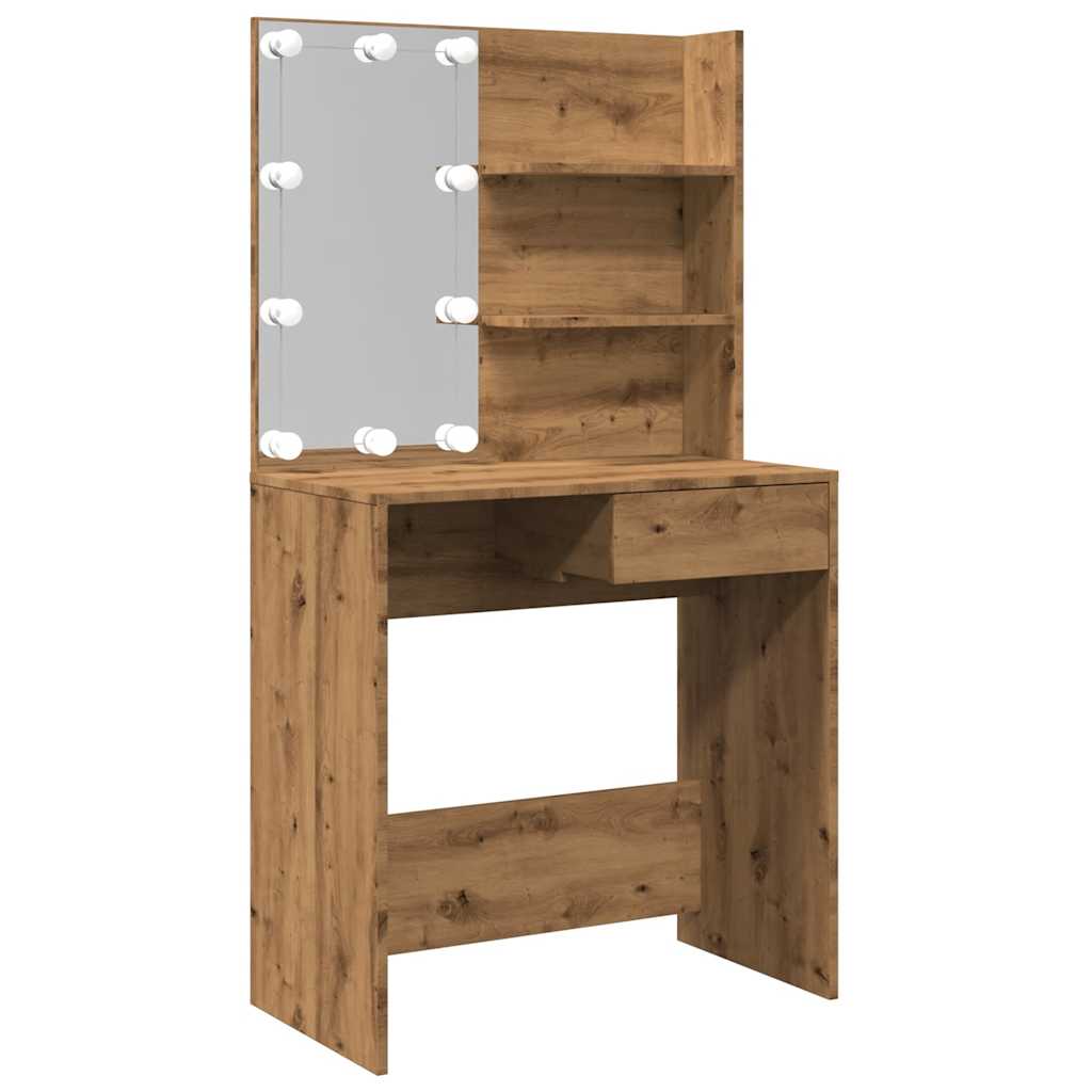 Κομοδίνο με LED Artisan Oak 74,5x40x141 cm - Pakobazaar