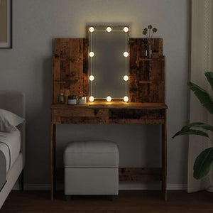 Μπουντουάρ με LED Φώτα Παλιό Ξύλο 96x40x142 εκ. - Pakobazaar
