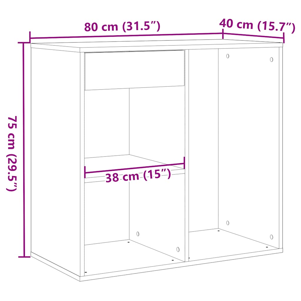 Ντουλάπι καλλυντικών Παλιό ξύλο 80x40x75 cm Κατασκευασμένο ξύλο - Pakobazaar