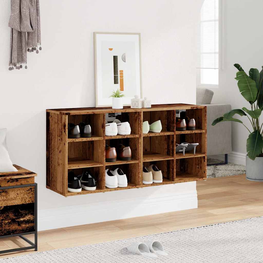 Ντουλάπες Παπουτσιών 2 τμχ Παλιό Ξύλο 52x30x50 cm