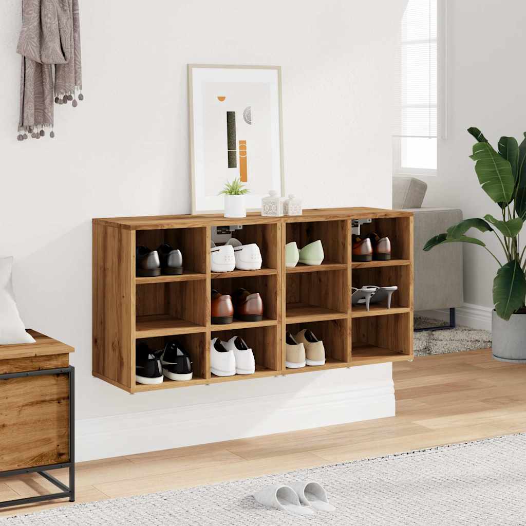 Ντουλάπια παπουτσιών 2 τεμ Δρυς τεχνίτης 52x30x50 cm