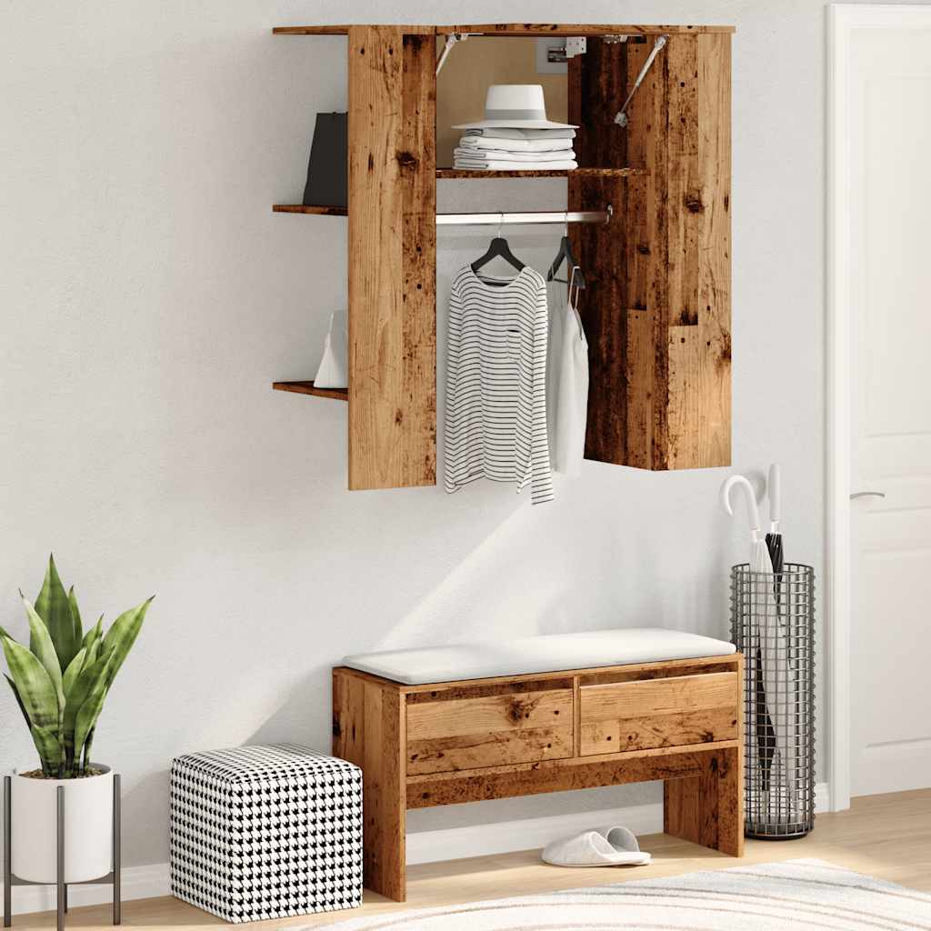 Ντουλάπι Διαδρόμου Παλιό Ξύλο 97,5 x 37 x 99 εκ. Επεξεργ. Ξύλο