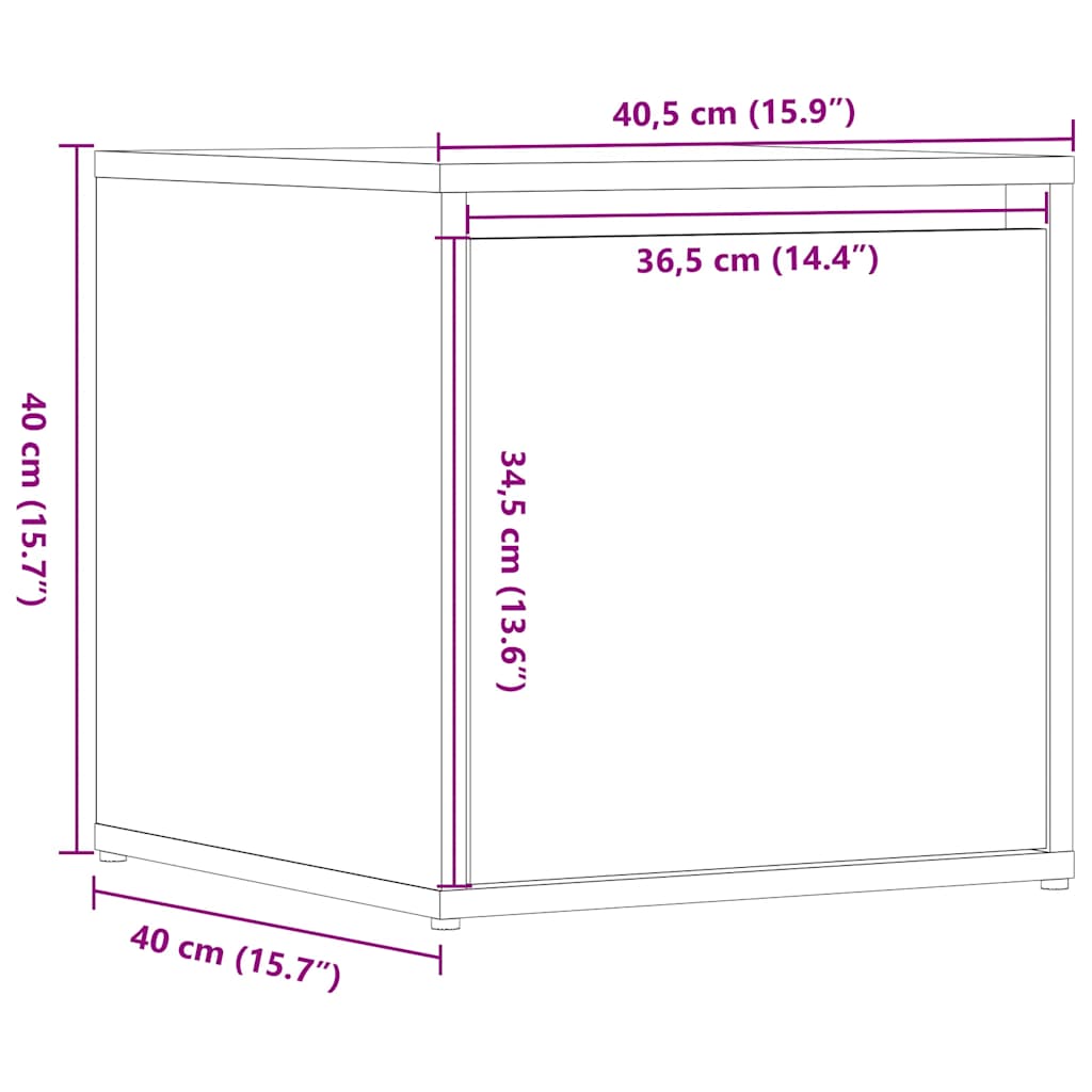 Συρτάρι-κουτί παλιό ξύλο 40,5x40x40 cm Ξύλο μηχανής - Pakobazaar